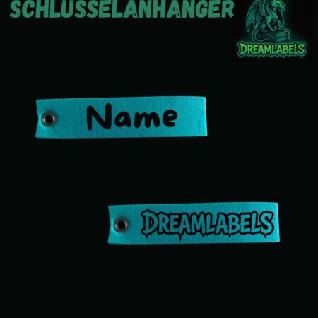 Schlüsselanhänger personalisiert (türkis) - Dreamlabels
