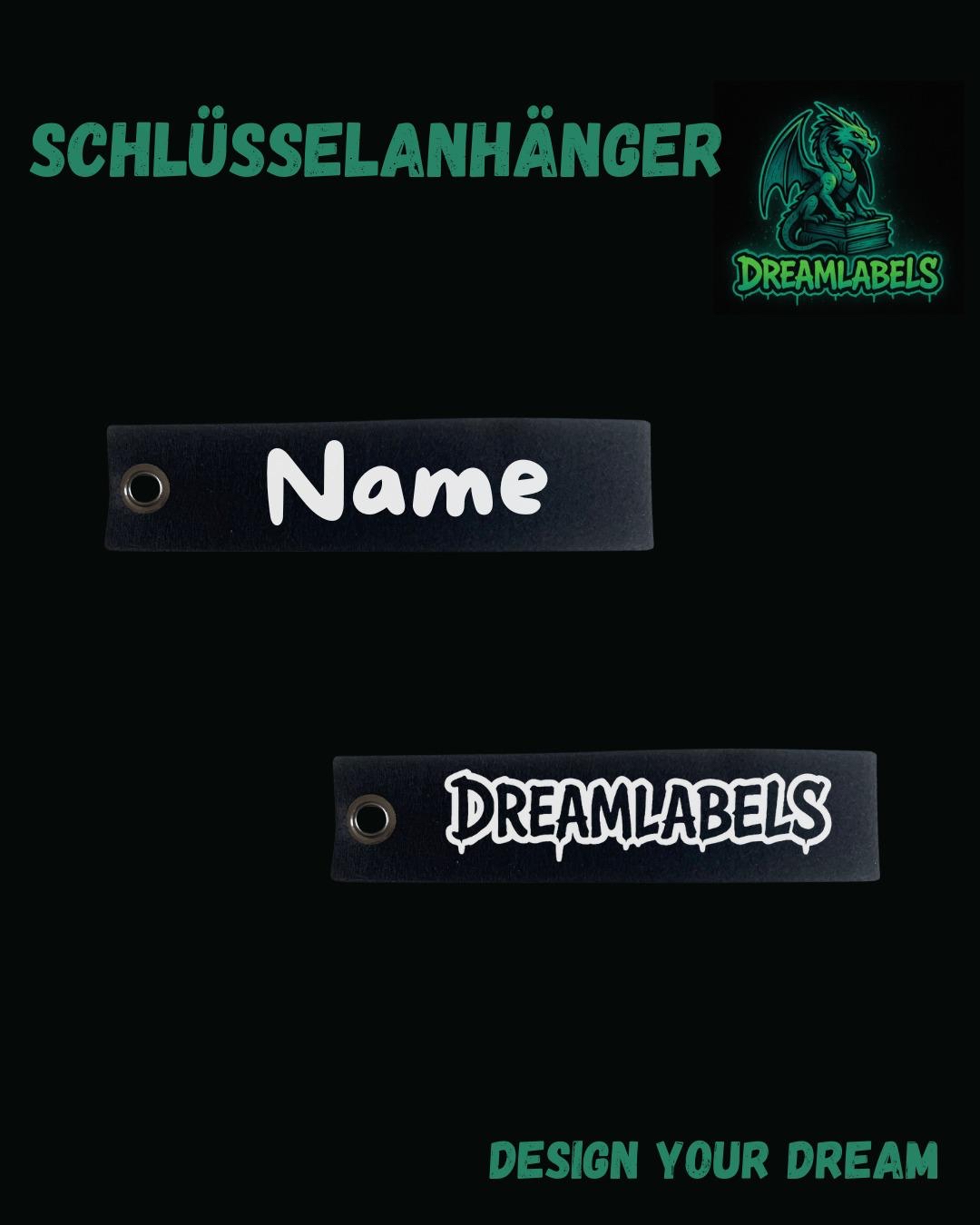 Schlüsselanhänger personalisiert (schwarz) - Dreamlabels