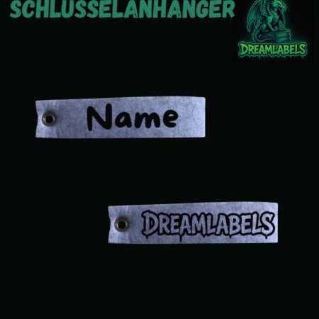 Schlüsselanhänger personalisiert (grau) - Dreamlabels