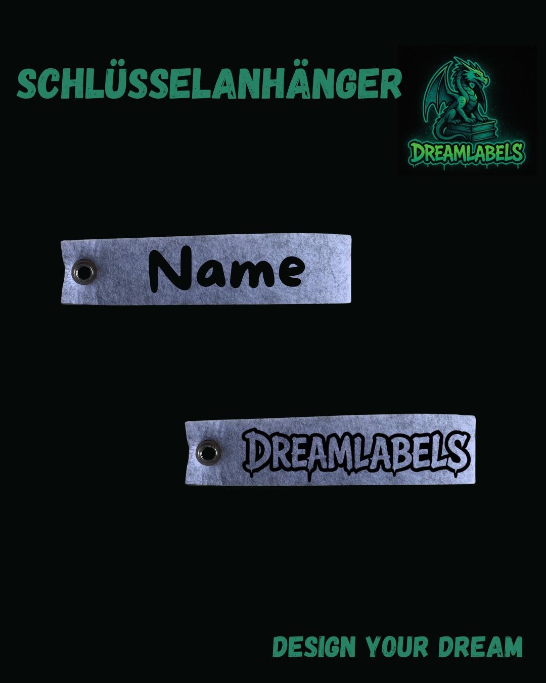 Schlüsselanhänger personalisiert (grau) - Dreamlabels